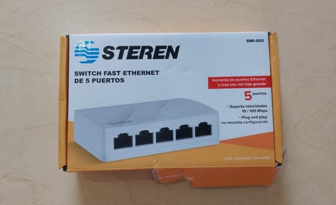 Switch fast ethernet de 5 puertos 10/100mbps Steren (modelo SWI-005)