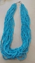 Collar colgante de perlas pequeñas azules y gancho - Tiraditos
