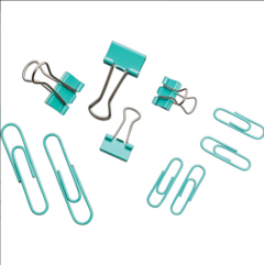 Kit office Clips + Prendedor de Papel Aqua - Tilibra - comprar online