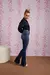 CALÇA JEANS NEW BOOT CUT COM BARRA DESMANCHADA E ABERTTURA LATERAL | DZ20628 - comprar online