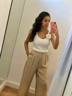 Calça Pantalona Bege