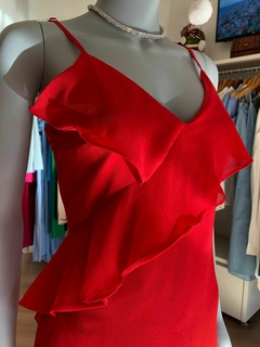 Vestido com babados acetinado - Historietas Boutique