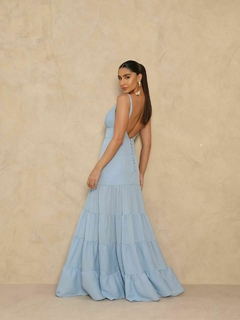 Vestido Longo Botões Vermelho