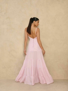 Vestido Longo Botões Vermelho na internet