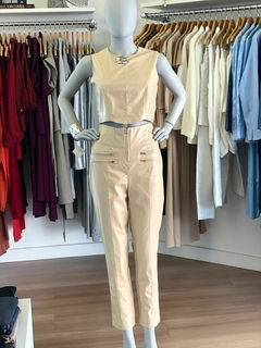 Conjunto Couro P.U bege - Historietas Boutique
