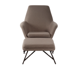 Poltrona Angel - Bege com Puff - comprar online