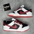 Dunk Low Branco preto e vermelho