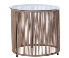 Mesa tambor con vidrio apto exterior