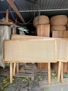 Respaldo de cama petiribí y esterilla de rattan Mod. CARTEL
