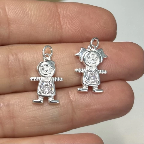 Dijes Nene y Nena piedra blanca