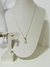 Conjunto de zircônia e pérola shell - Linha Minimalista