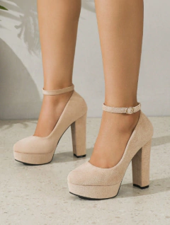 Zapatilla tacón grueso con pulsera - comprar en línea