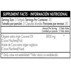 Aceite de Coco COCONIUT 3000mg 90 Softgels - comprar en línea