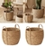 Cesta de palha com alça para plantas, vasos flores para plantas internas.