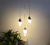 Luminária Pendente LED, com Pó De Ouro para Quarto, Luzes Pingente De Cristal.