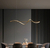 Lustre Moderno Minimalista, Faixa LED Luzes Pendente, Sala de estar, Sala de jantar, Mesa de Jantar. - comprar online