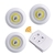 Kit 3 Luminária Led Spot Sem Fio Com Controle Remoto
