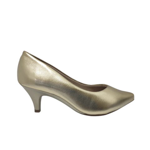 Sapato Scarpin Feminino Beira Rio Dourado