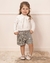 Conjunto Shorts Corações e Blusa com Laço