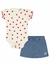 Conjunto Body Corações e Short Saia - loja online