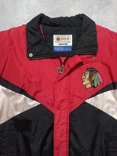 Jaqueta vintage BlackHawks Starter TAM: XL - GARIMPOS.OG
