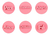 Kit Carimbos Desejos Rosa Bebê (2 Cm) - 7 Pc