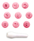 Kit Carimbos Números Rosa Bebê C/ 10 Pçs
