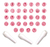 Kit Carimbos Letras Rosa Bebê C/ 35 Pçs