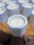 Potinho de cimento hexagonal com vela