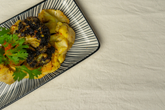 BROCOLIS Y COLIFLOR AHUMADOS CON ALIÑO DE OLIVA Y AZAFRÁN - tienda online