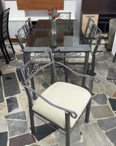 5521 MESA GRECIA VITREA 10MM CON 4 SILLA GRECIA Y 2 SILLONES - comprar online