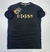 Camiseta Manga Curta Hugo BSS Malha Pima Peruana Preta detalhes - comprar online