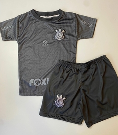 Conjunto Time Corinthians Preto e Cinza