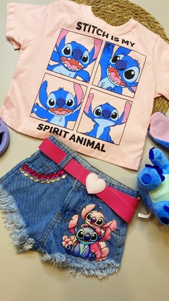 Shorts jeans Infantil Stitch - loja online