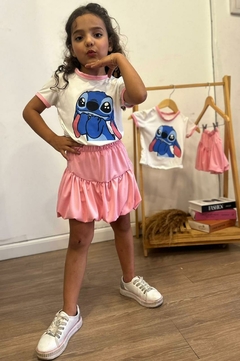 Conjunto Stitch Saia Balonê