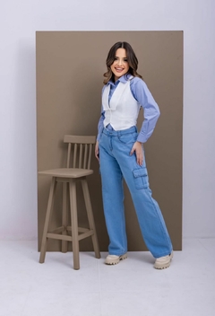 Calça jeans cargo wed leg - comprar online