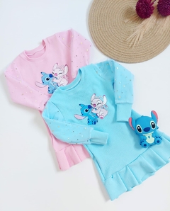 Vestido Stitch Manga Longa - Mig & Mel Kids