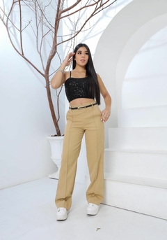 Calça Wide Leg Com Cinto - comprar online
