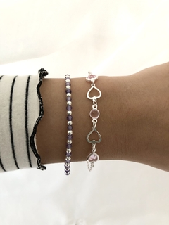 Pulsera plata & cristales en internet
