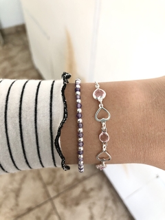 Pulsera plata & cristales - comprar online