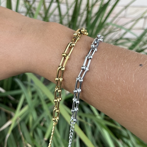 Pulseira elo cadeado