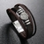 Pulseira/Bracelete masculino - couro com aço inox - Click Ofertas