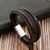 Bracelete/Pulseira luxo multicamadas - couro e aço inox na internet