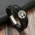 Bracelete/Pulseira luxo multicamadas - couro e aço inox - Click Ofertas