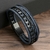 Pulseira/Bracelete multicamadas - couro com aço inox na internet