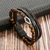 Pulseira/Bracelete multicamadas - couro com aço inox