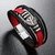 Pulseira/Bracelete masculino - couro com aço inox