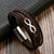 Bracelete/Pulseira luxo multicamadas - couro e aço inox - Click Ofertas