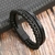 Bracelete/Pulseira luxo multicamadas - couro e aço inox - loja online