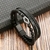 Pulseira/Bracelete multicamadas - couro com aço inox - Click Ofertas